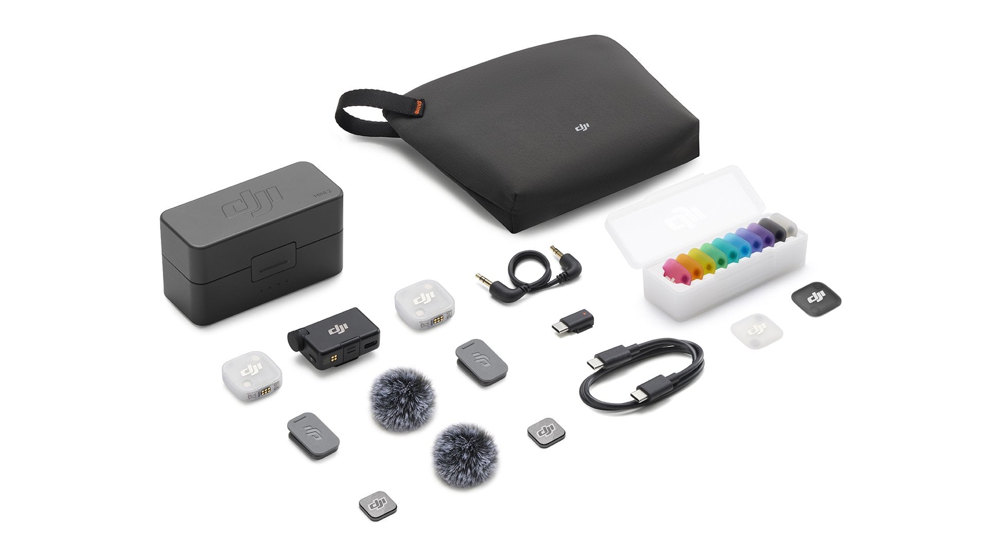 DJI MIC MINI 2 (2 TX + 1 RX ŞARJ KUTUSU) KUTU İÇERİĞİ