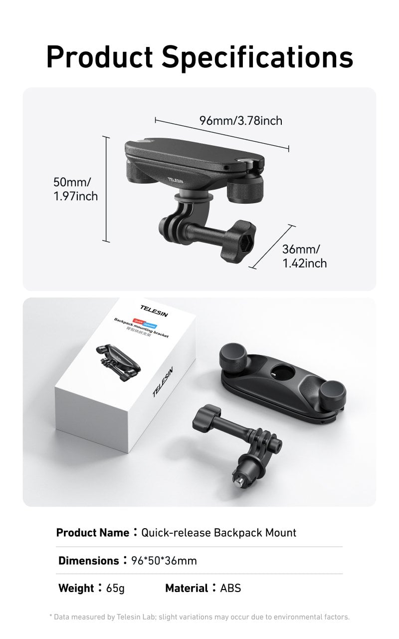 osmo action 6 için sırt çantası montaj kiti